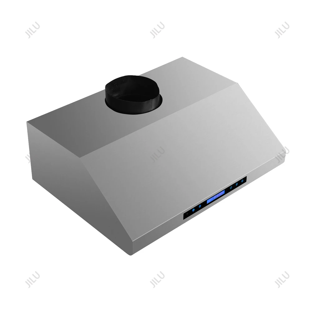 Certificazione ETL Professione Cappe elettriche ragionevole personalizzate con touch screen in cristallo nero da cucina a basso rumore