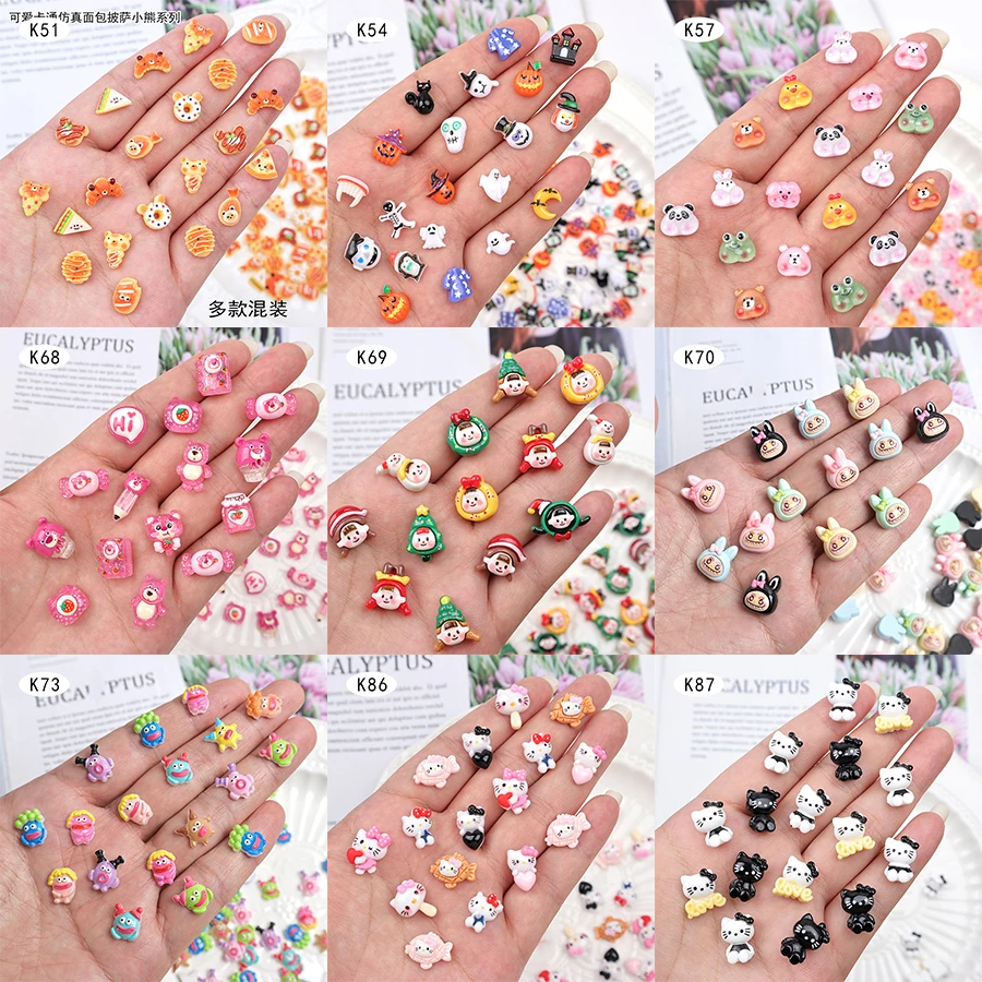 (K49-K87) Cartoon Series Flatback Collection II Cute Nail Art DIY Accessories Nail Rhinestone Homemade Wearing Nail