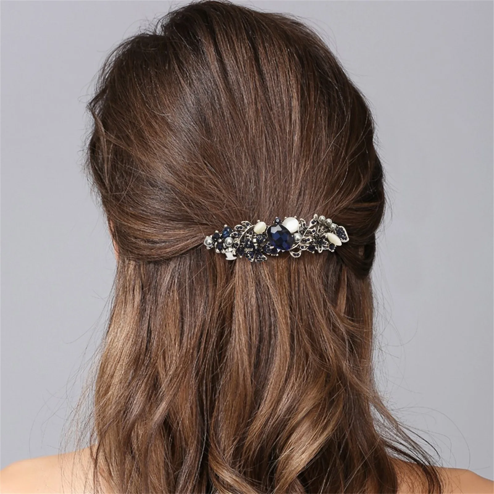 

Long Metal Hair Rhinestone Hair Clips For Girls And Women Tie Up Hair Accessories New Korean Fashon Flower Butterfly French Clip