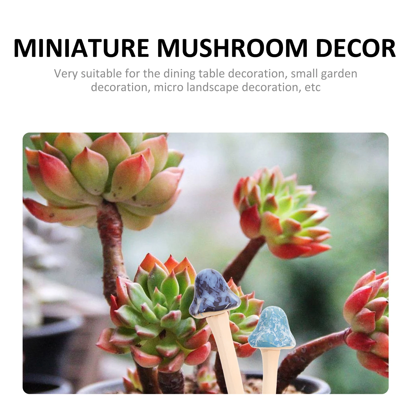 

6Pcs Tiny Mushroom Decorations Ceramic Mini Landscape Adornment for Bonsai Pots Outdoor Garden Indoor Plant Arrangement
