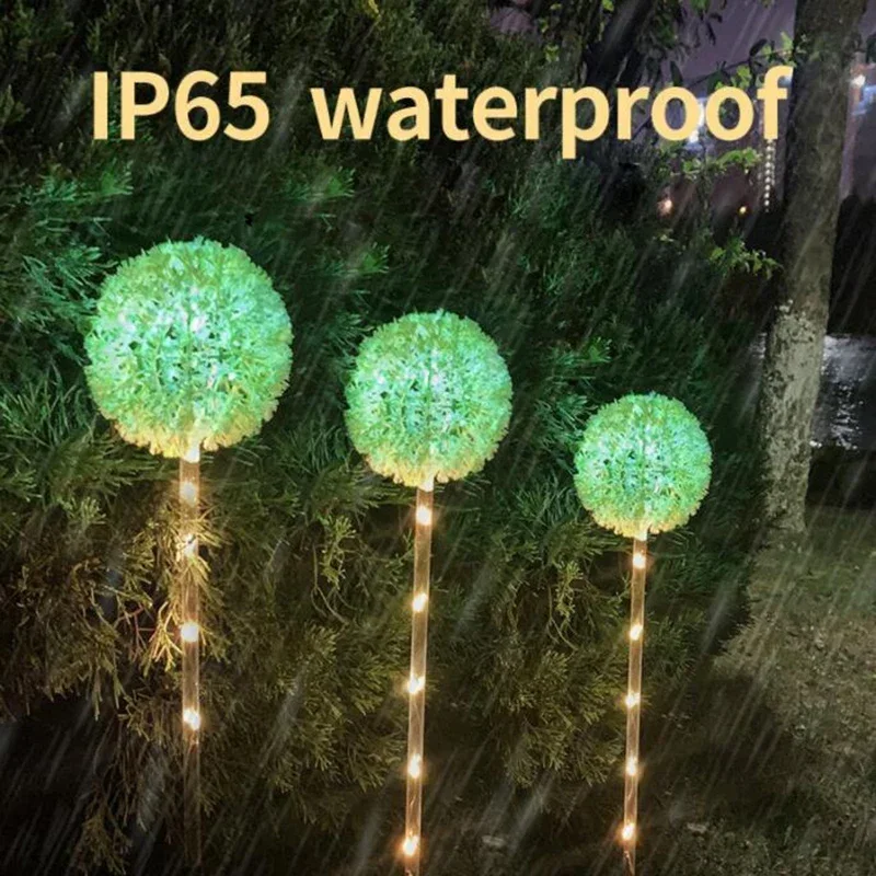 โคมไฟพลังงานแสงอาทิตย์ LED ลายดอกไม้ดอกแดนดิไลออนสำหรับกลางแจ้งโคมไฟถนนสนามหญ้าโคมไฟของตกแต่งงานแต่งงานสำหรับงานปาร์ตี้
