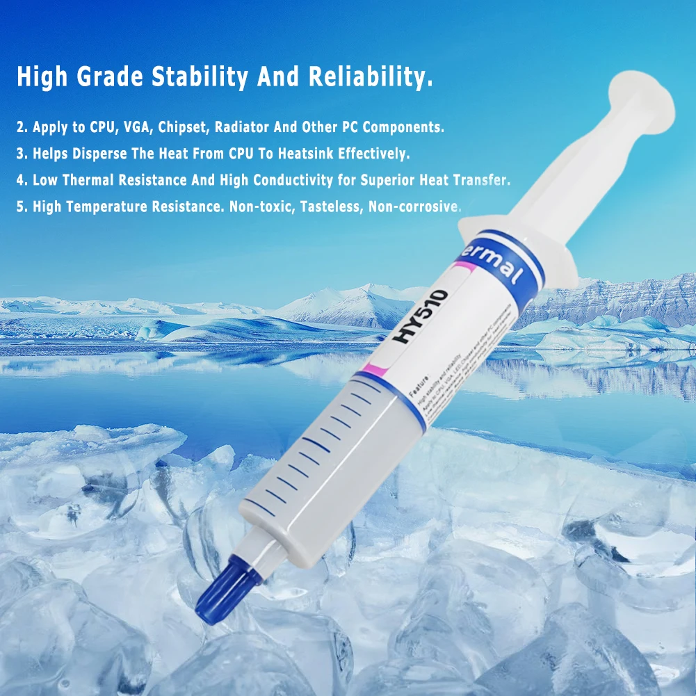 1-20PCS HY510 Thermal Conductive Compound Silicone Grease Thermal Paste for GPU CPU Chipset Cooling Grey Cooler