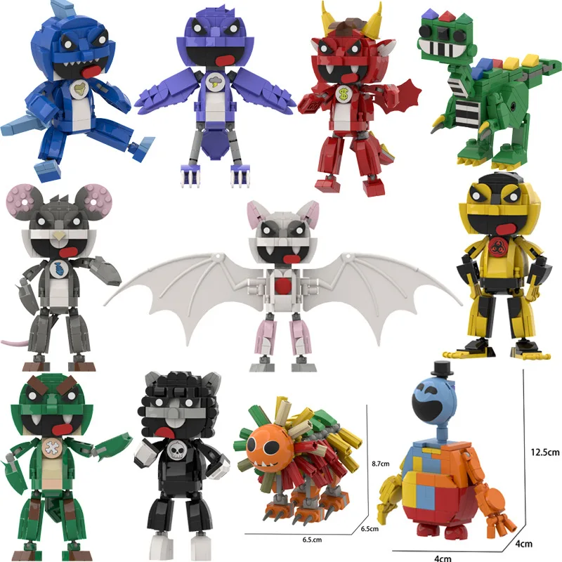 

Улыбающие животные, кошмарные критики, 4, экшн-фигурки, куклы, набор строительных блоков, игра ужасов, Poppi, строительная игрушка, детский день рождения