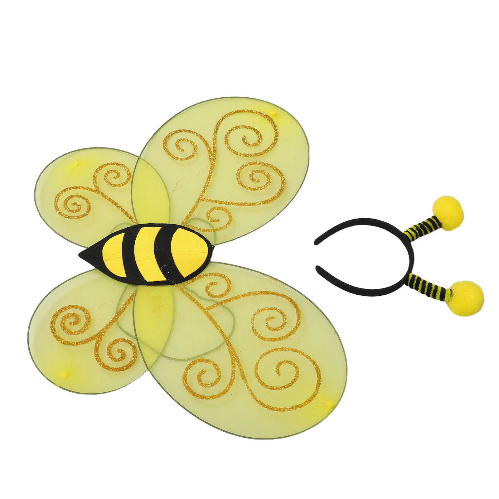 1 conjunto crianças abelha traje asas bandana criança cosplay acessórios de festa meninas meninos férias headbands vestir-se traje de abelha