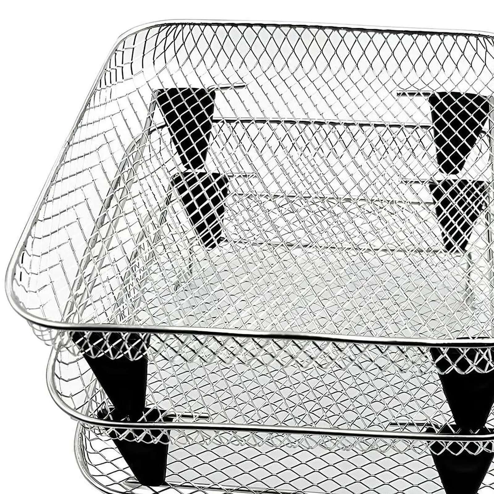 رف مقلاة هوائية مربعة قابل للتكديس للمطبخ والمطعم والمنزل