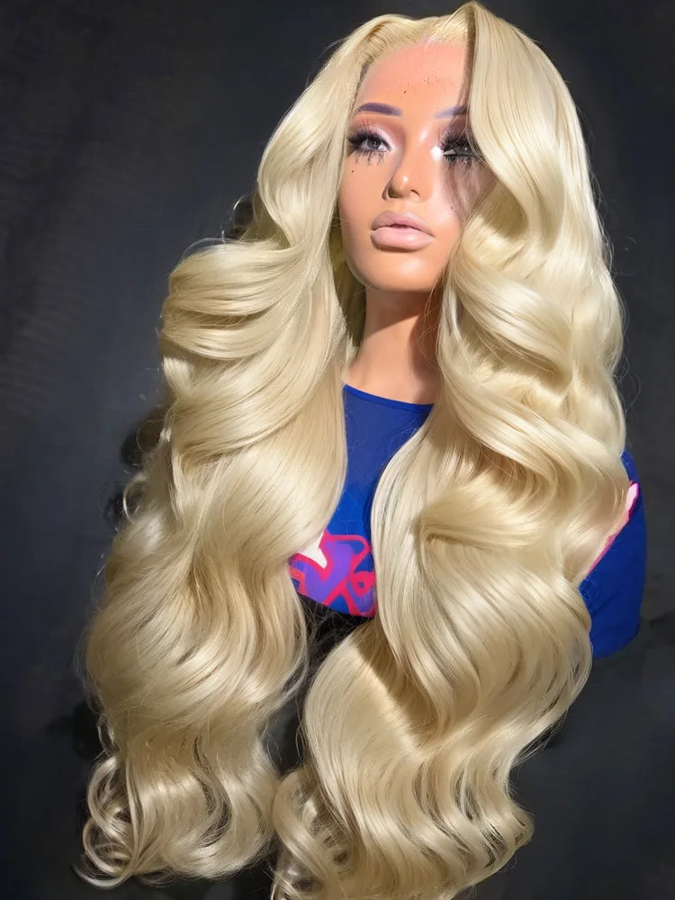 250 Density Body Wave 13x6 Honey Blonde 613 Lace Front Wig HD Transparent 30 40 Inch 13x4 Lace Frontal Wigs Human Hair Brazilian