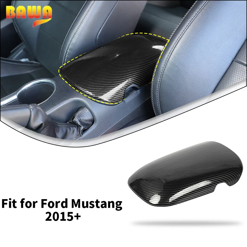 BAWA Armrest Box Panel Trim Decoration Cover For Ford Mustang 2015 2016 2017 2018 2019 2020 2021 2022 2023 2024 Accessories