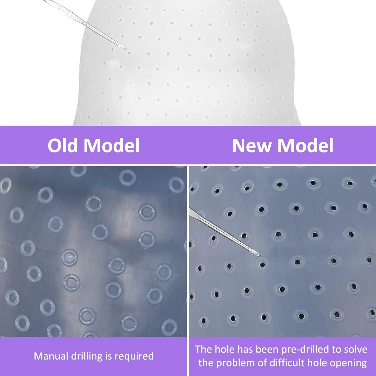 Capuchon de coloration de cheveux en Silicone, pour la coiffure, avec aiguille, outil professionnel de teinture pour Salon de coiffure