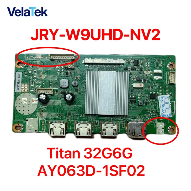 Original usado para la placa de alimentación Titan 32G6G AY063D-1SF02 placa base JRY-W9UHD-NV2 placa controladora