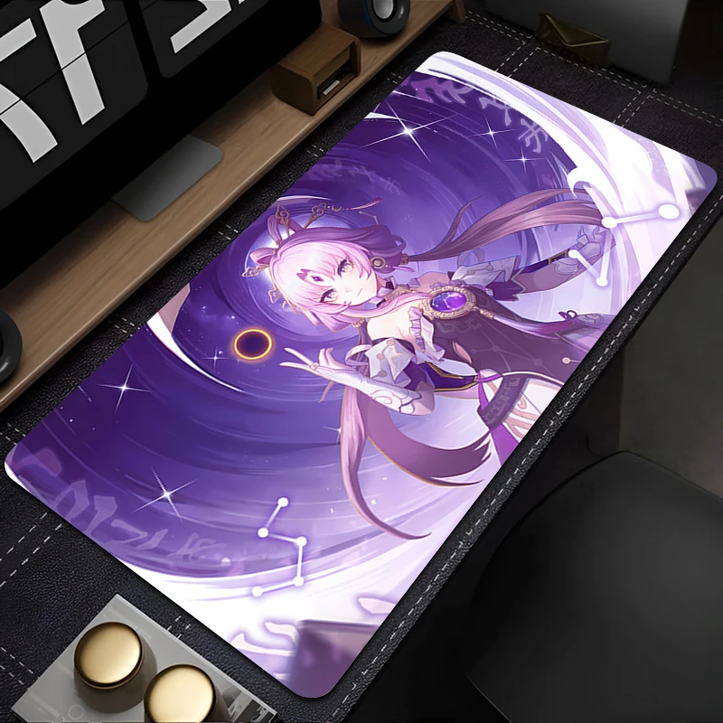 Tapis de Souris Gamer H-honkai Star Rail Fu Xuan en Caoutchouc pour Clavier et Ordinateur Portable