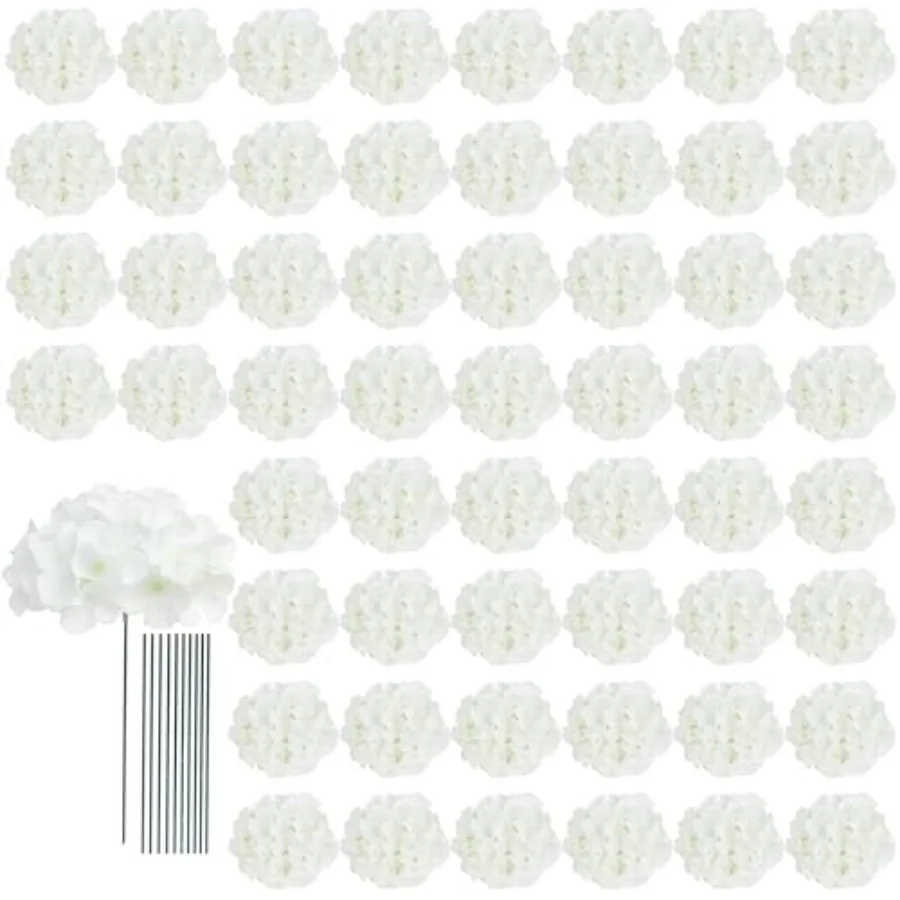 

pcs Hydrangea Artificial Flowers Bulk Not Squished, No Steaming Need Faux Hydrangeas Bouquet Silk Flowers with Stems for Weddin