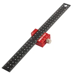 Stainless Steel Slide Stop Ruler Imperial/Metric Angle Straight Edge Ruler T Square 45°/90°Precision Woodworking Measuring Ruler