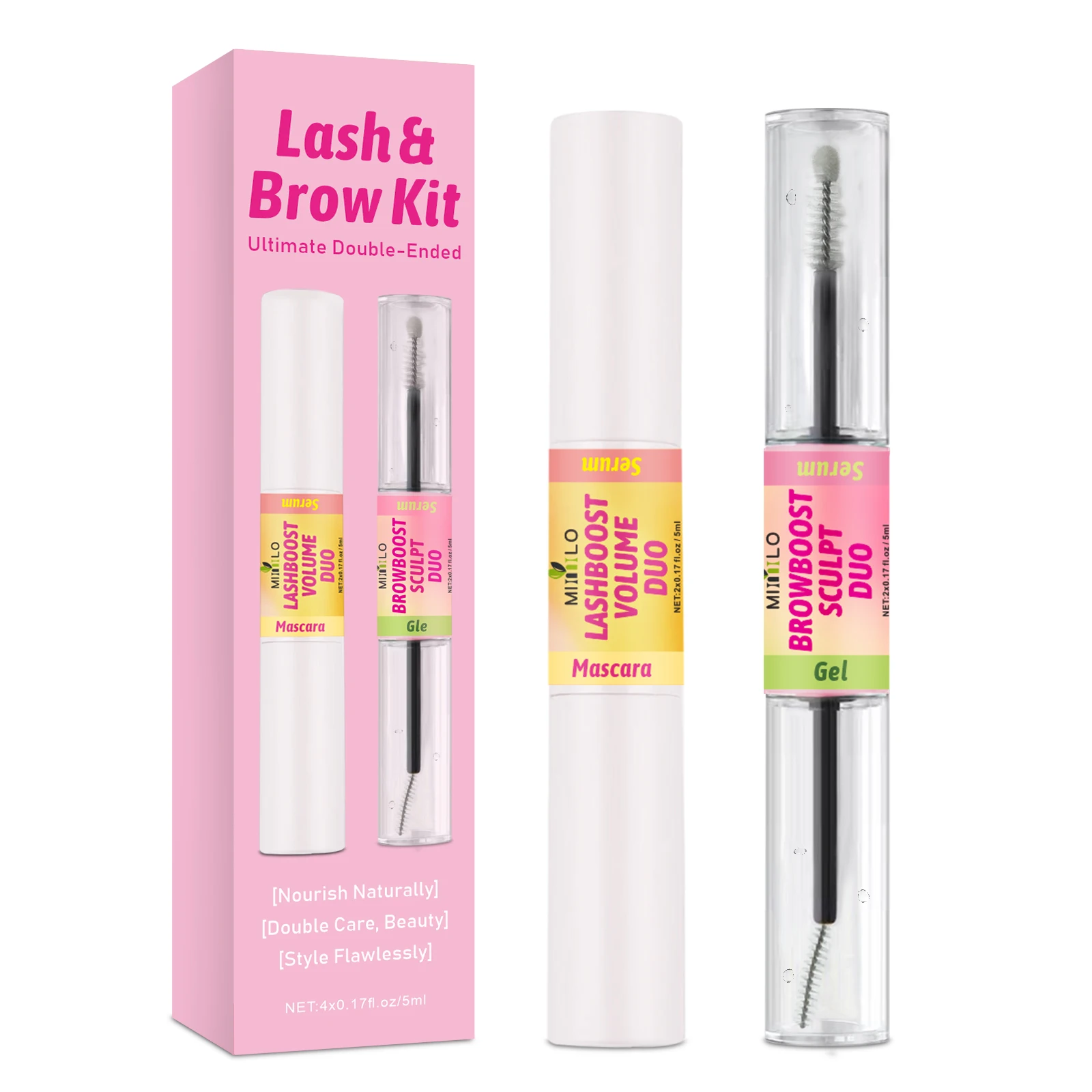2 pièces, lotion nourrissante qui favorise la croissance des sourcils et des cils, allonge rapidement les sourcils et les cils, avec du gel