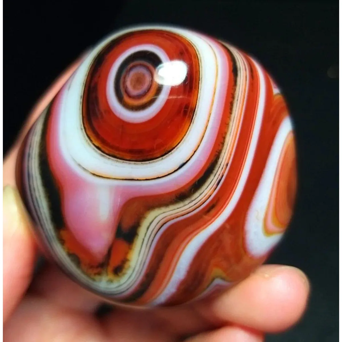 4PC Natural Banded Agate Multi Color, Polished Tumbled, Hand Selected, Desk Decor, Crystal Collection, Table Display
