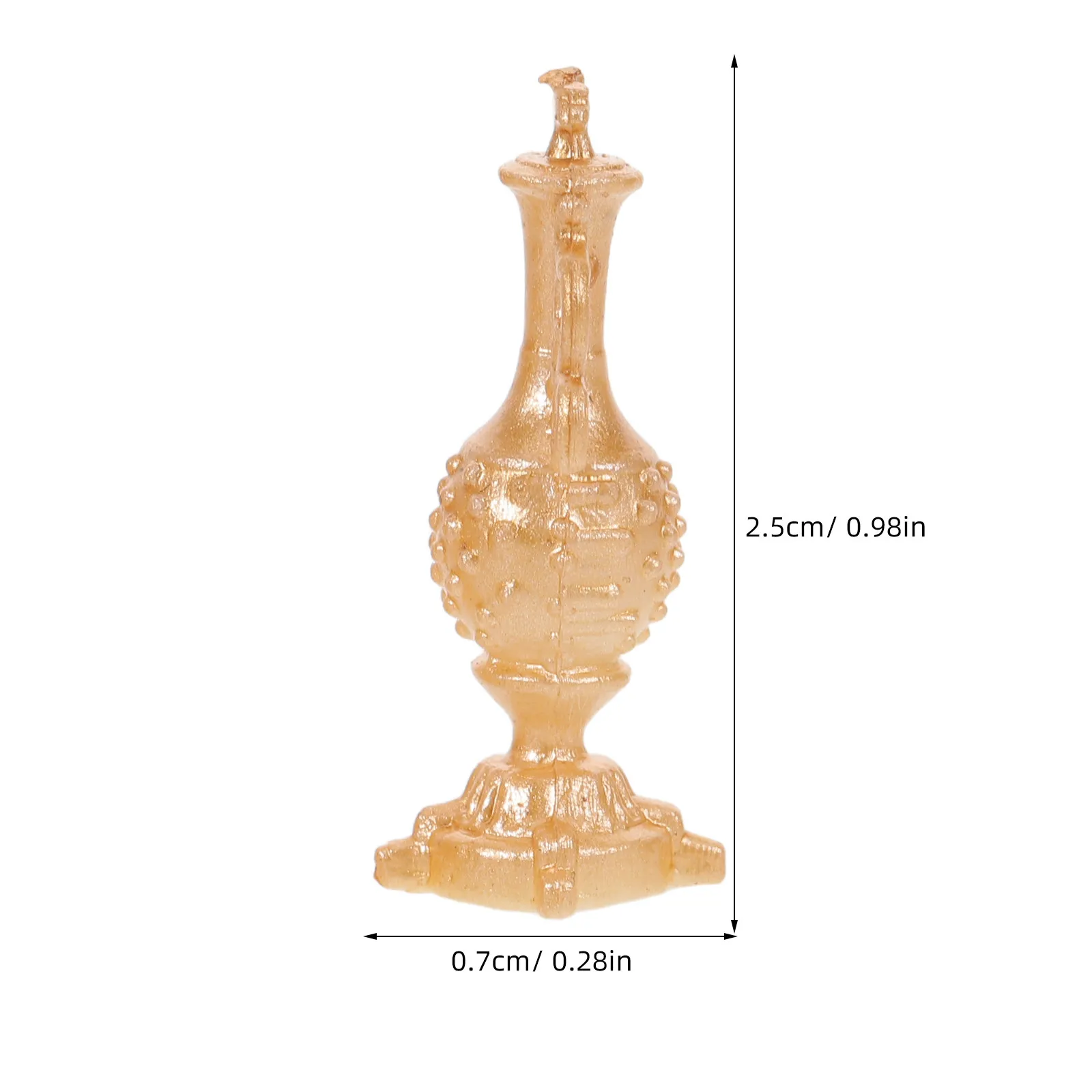6Pcs Shiny Miniature Gold Vase Set Compact Elegant European Design for Dollhouse Furniture Decoration Fairy Garden Ornaments