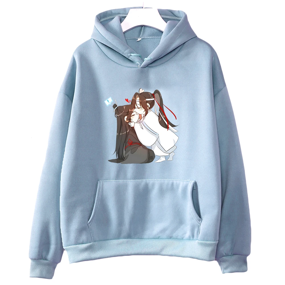 Lan Wangji Wei Wuxian Cartoon Print Hoodies Mo Dao Zu Shi Manga Graphic Sweatshirts Women Clothing Kawaii Harajuku Soft Pullover