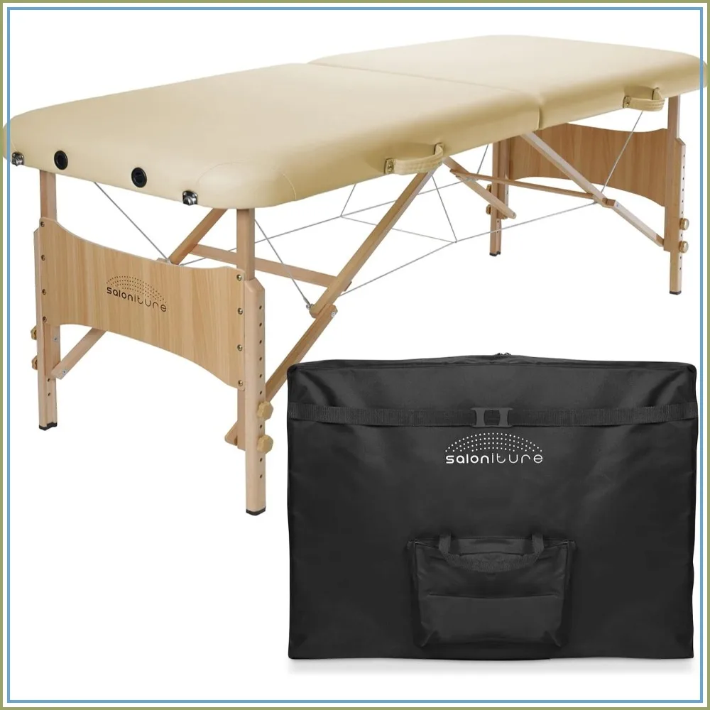Portable Folding Massage Table Basic Cream for Salon Spa Travel
