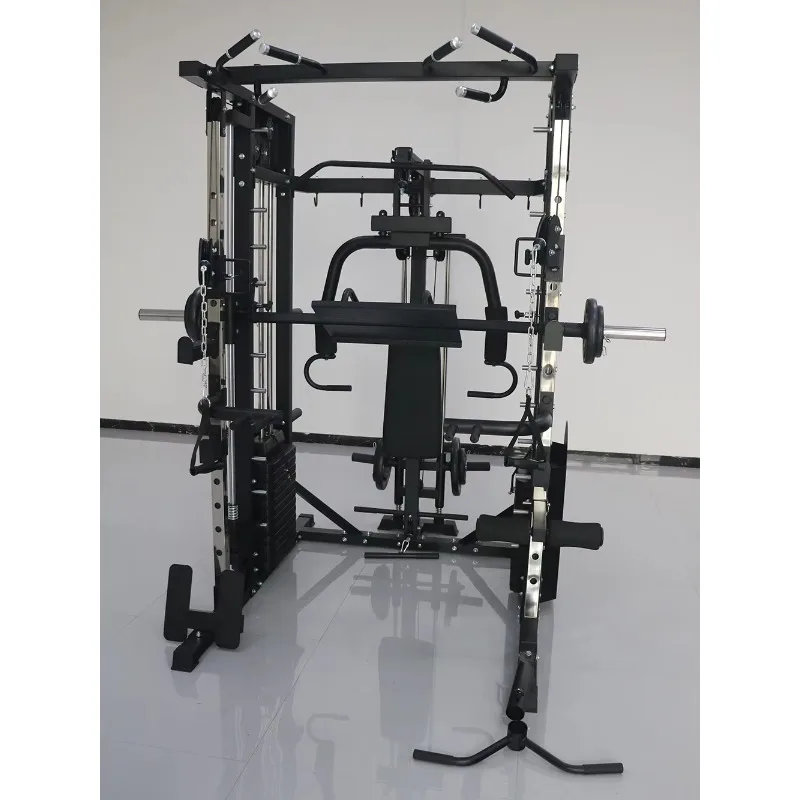 YTYINUnisex Comprehensive Trainer Fitness Machine Smith Machine With Horizontal Push Squat Frame Bird Gantry Multi-Function Stat