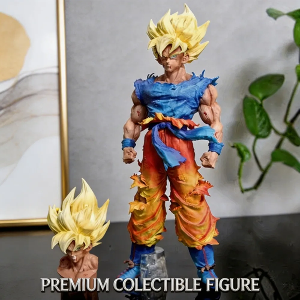 

Фигурка Dragon Ball 27 см: Супер Сайян с двумя сменными головами, первоначальная версия Белого Дыра, превосходящая Гоку. Модель GK, подарочная игрушка.