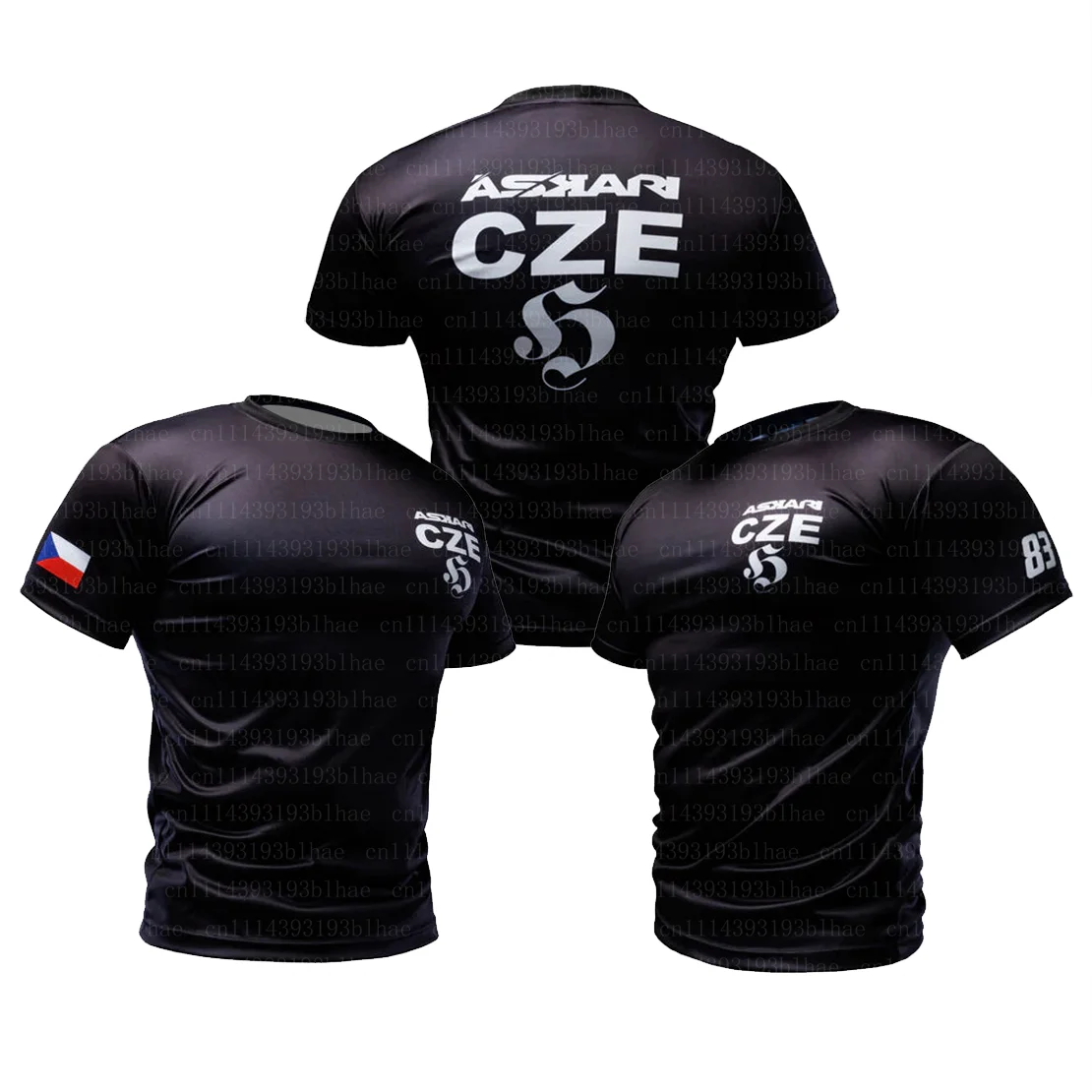 Nouveau T-shirt de boxe ASKARI Série Drapeau 2026, imprimé 3D, col rond, respirant, idéal pour le fitness masculin et le MMA