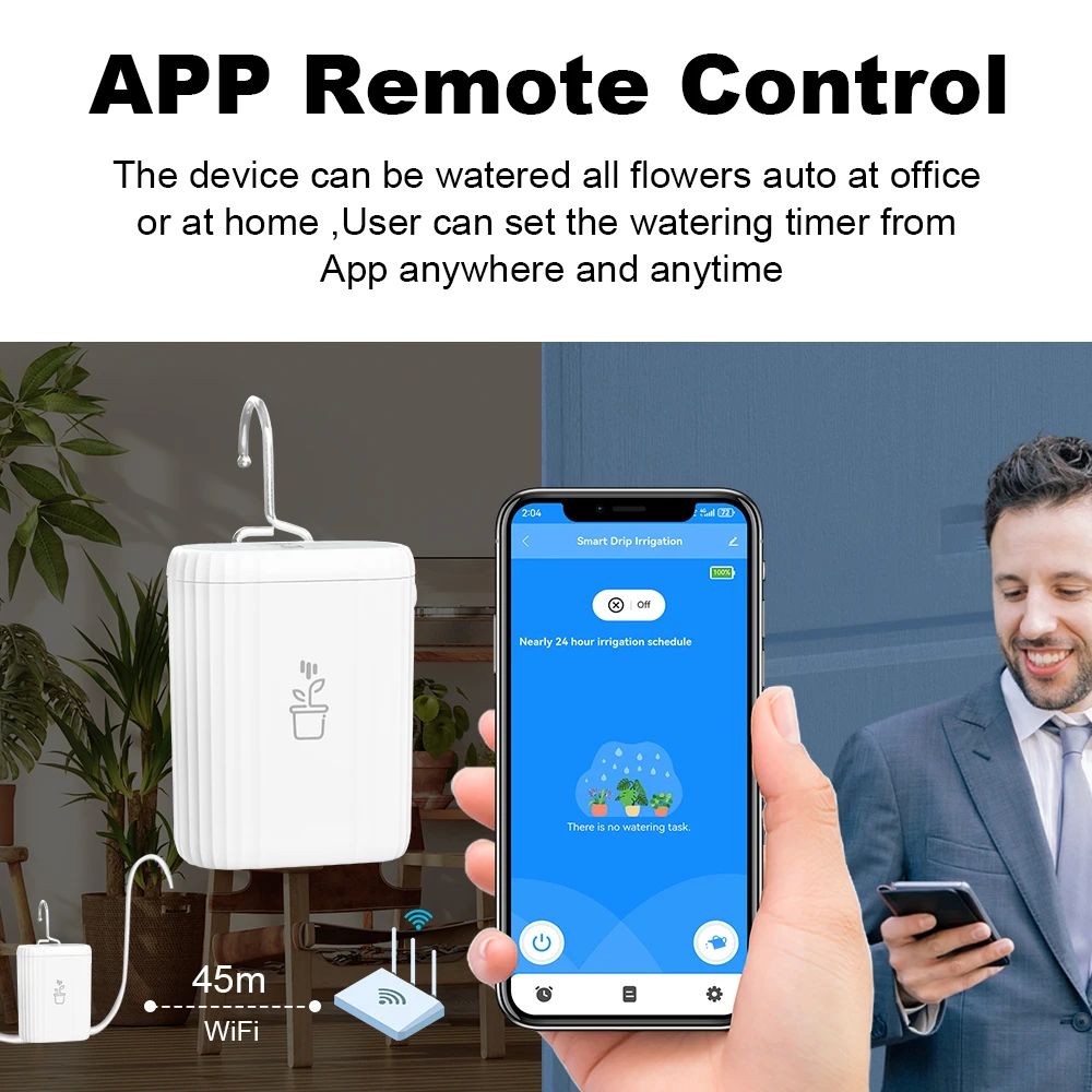 WiFi Smart Automatic Drip Irrigation System Kit Garden Irrigation Controller Plant Phone APP Control Watering Timer Device