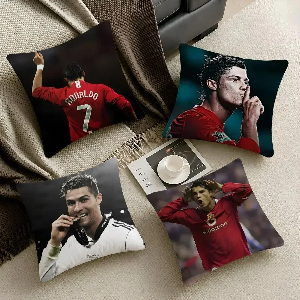 Celebrity Cristiano Ronaldo CR7 Football Cushion Cover Throw Pillow Soft Short Plush  Durable Colorfast Sofa Bedroom Home Decor