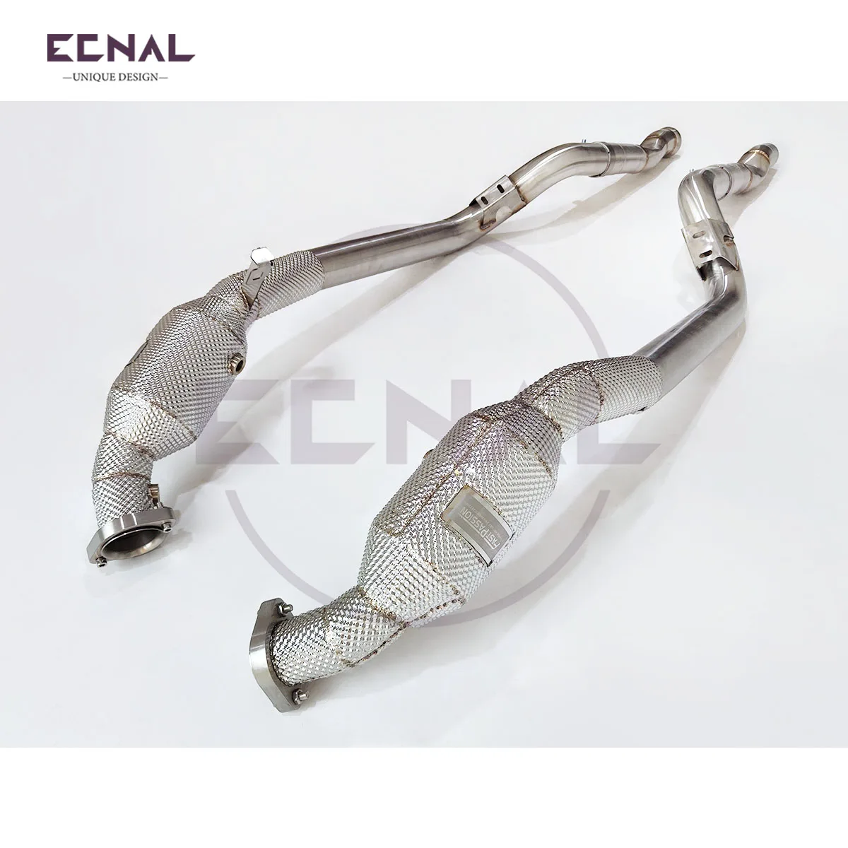 

Ecnal Exhaust for Mercedes Benz AMG W218 CLS63 5.5T High Flow SS304 Downpipe with Heat Shield Car Sport Exhaust Pipe