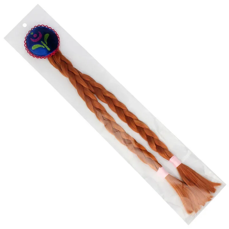 Child Wig Braids Baby Girls Cosplay Show Dress Up Hair Accessories Anna Princess Style Braid Hair Clip Elsa Hairpin Makeup Hair