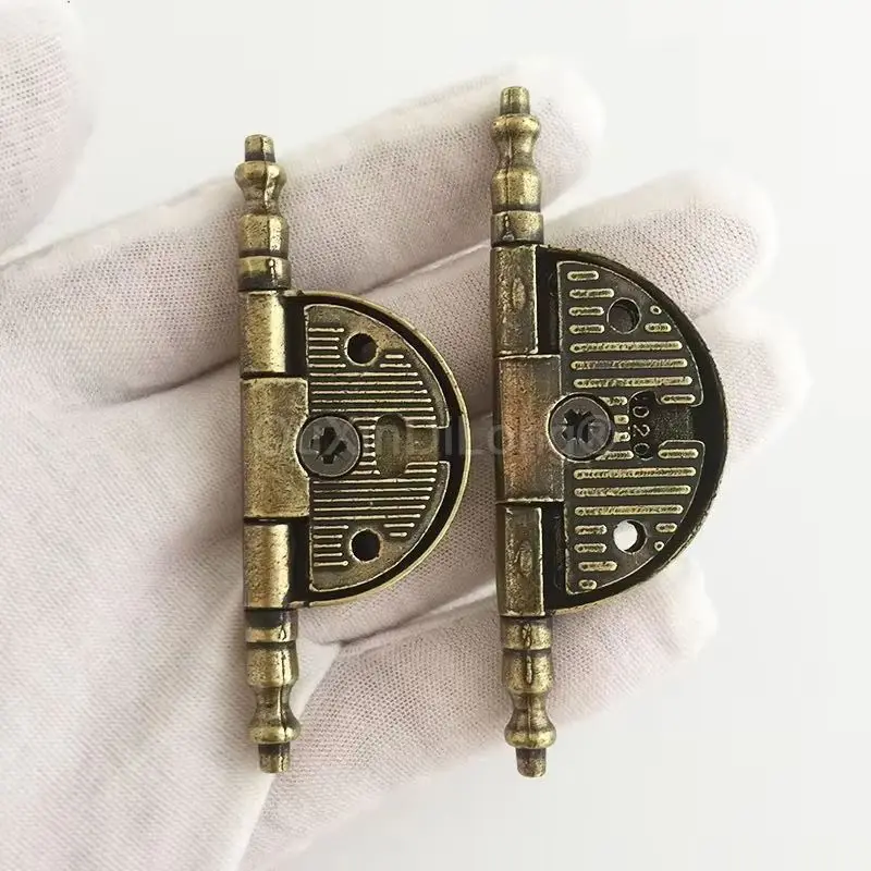 4PCS Antique Bronze Crown Head Hinges with Screw Wardrobe Bookcase Door Decorative Hinge for Furniture Cupboard Cabinet GF1436-1
