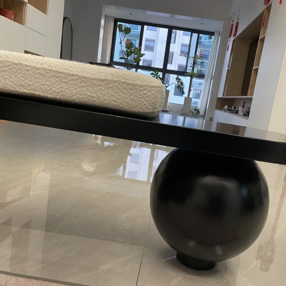 مقعد خشبي إسكندنافي أسود عثماني فاخر لغرفة المعيشة حذاء حديث تغيير البراز تصميم فني أثاث منزلي متعدد الوظائف #3