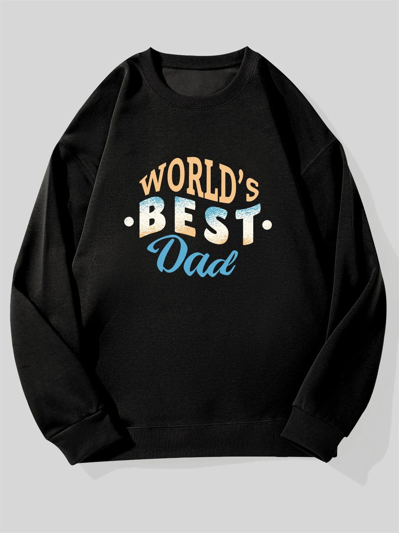 

Men's "World's Greatest Dad" Pattern Crew Neck Sweater - Lettered, Soft Stretch Pullover Hoodie for Casual and Outdoo