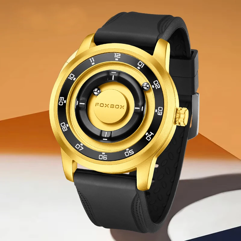 

FOXBOX уникальные кварцевые мужские часы с уникальным циферблатом, модные повседневные спортивные силиконовые часы с бусинами, водонепроницаемые часы с магнитной силой для мужчин