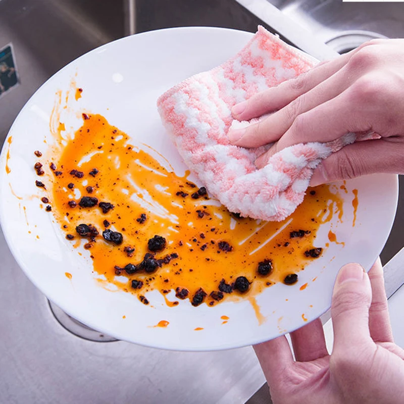 10/5/3 pces panos de louça de lã coral super absorvente almofadas de limpeza molhadas e secas toalhas de limpeza de cozinha trapos de limpeza de