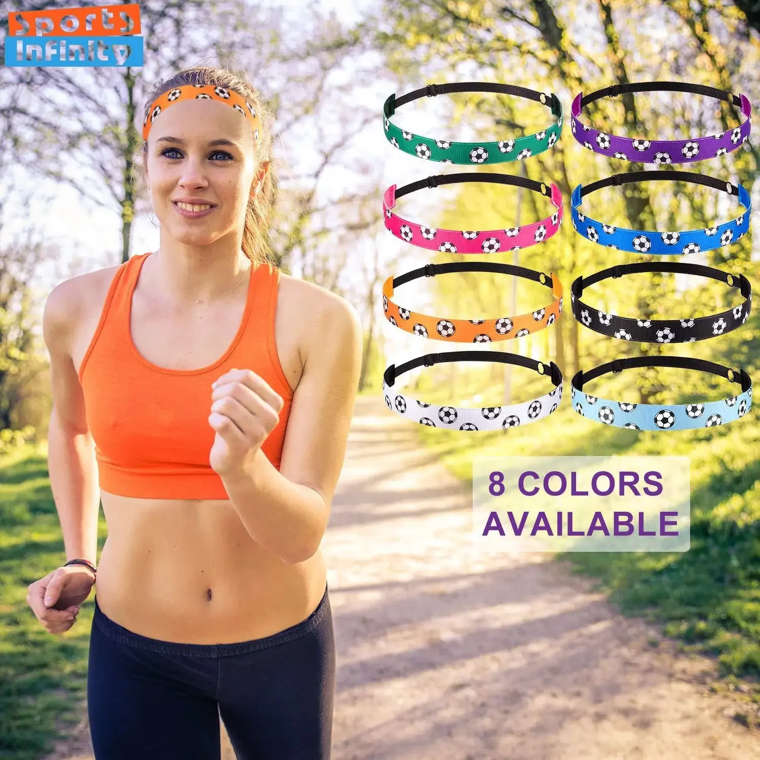 Fashion Football Headband Candy Color Yoga Head Band Elastic Sweatband Running Headband Anti Slip Hair Accessories Wholesale