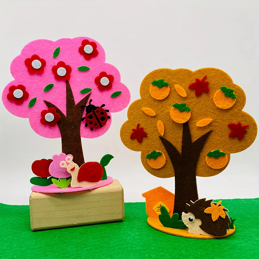DIY Felt Seasonal Tree Craft Kit Four Seasons Vibrant Colors Polyester Material Fun Design Year Round Decoration Tree Ornament view 6