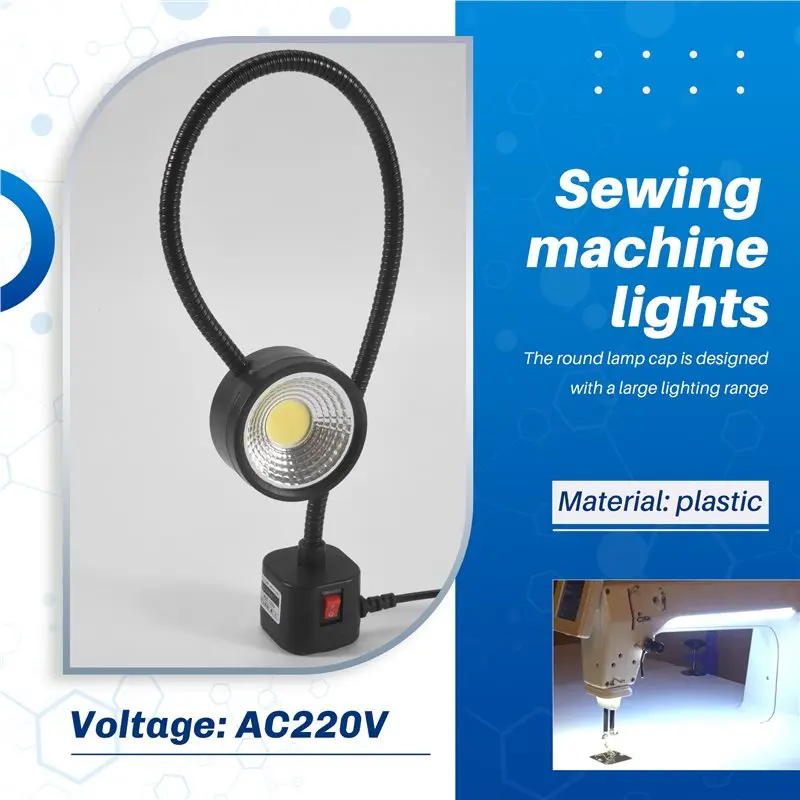 A93Z LED Work Light Magnetic Base Flexible Gooseneck Lamp 220V 5W For Lathe Milling Drill Press Industrial Lighting, Eu Plug