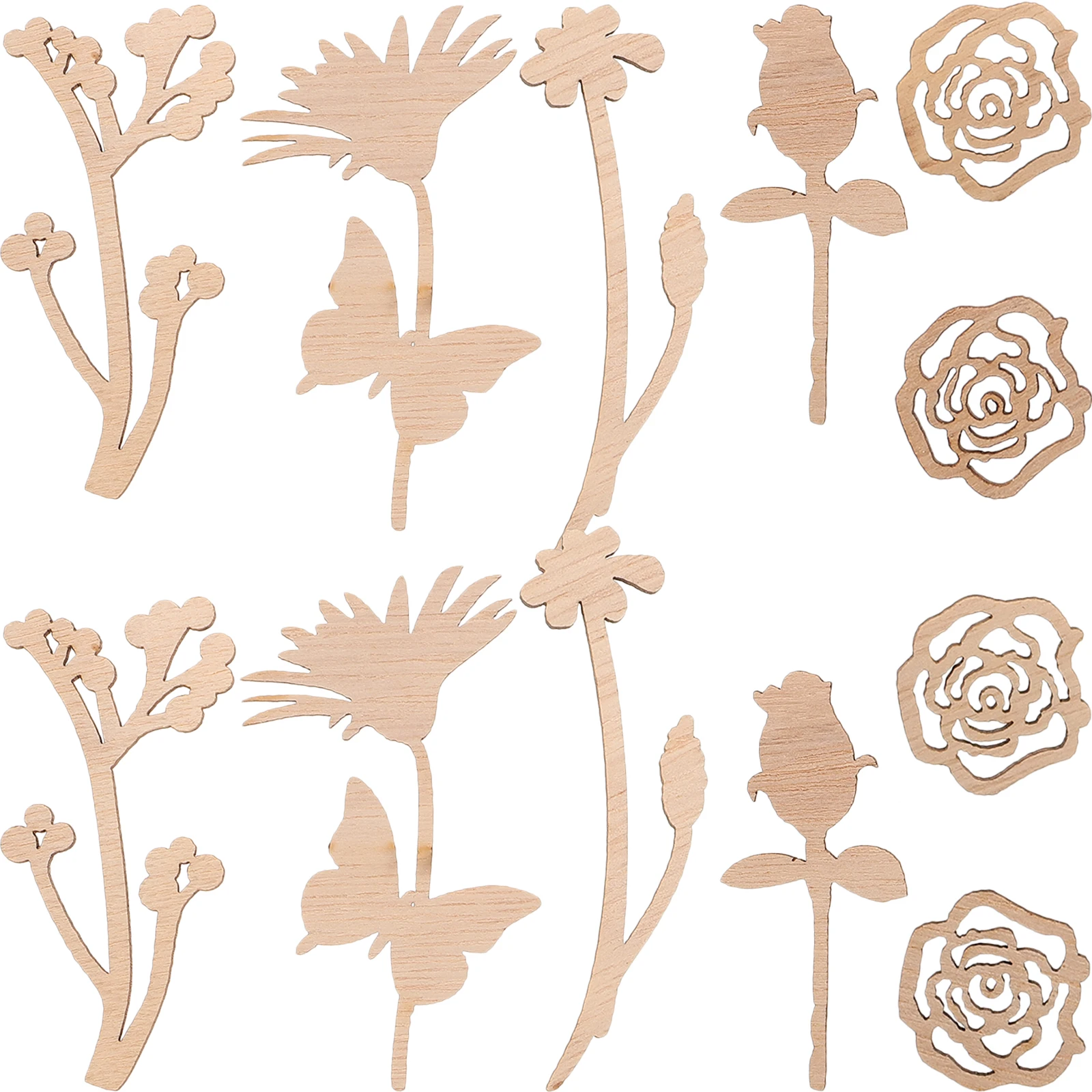 

30pcs Wood Slices Floral Ornaments Smooth Surface DIY Craft Projects Christmas Decorations Wooden Cutouts Centerpieces