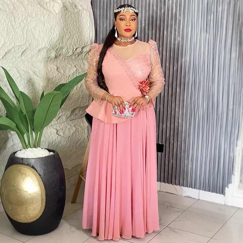 

Plus Size African Party Dresses for Women 2025 New Fashion Dashiki Ankara Lace Wedding Gowns Elegant Turkey Muslim Maxi Dress