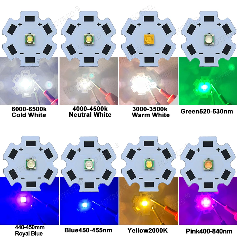 LED 3W 3535 XPEE Zimny Neutralny Ciepły Biały Królewski Niebieski Zielony UV Chip Beads+Latarka Latarka Sterownik prądu DC3.7V 4.2V 12V 17mm20mm