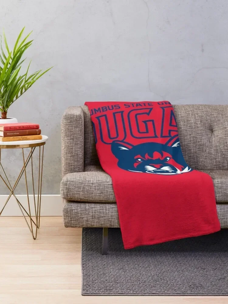 new Columbus State-Cougars Throw Blanket Tourist Sofa Hairy Flannels Blankets