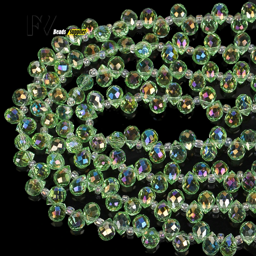 6mm Naturstein Perlen Grün Waterdrop Kristall Lose Perlen Für Schmuck Handgemachte Diy Armband Zubehör