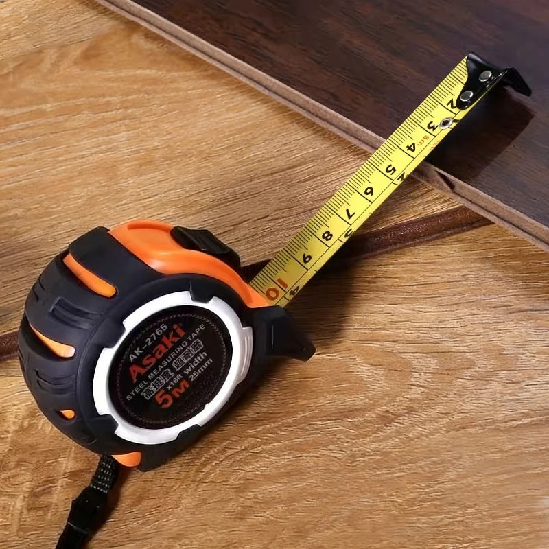 Tape Measure with Fractions Compact Easy Read Retractable Measuring Tape for Contractors Carpenters Rubberized Case Belt Clip