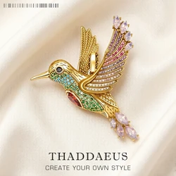Pendant Large Hummingbird Gold 2022 Brand New Jewelry 925 Sterling Silver Accessories Gift For Women