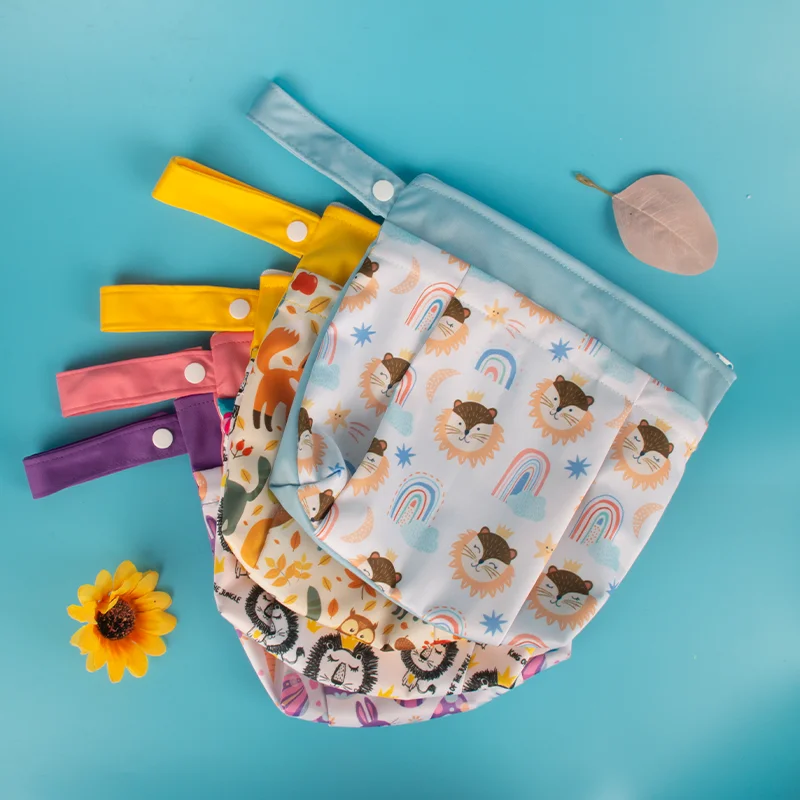 Babyshow-Bolsa de pañales para bebé, bolsa de maquillaje tridimensional multifuncional, bolsa seca y húmeda con dos cremalleras