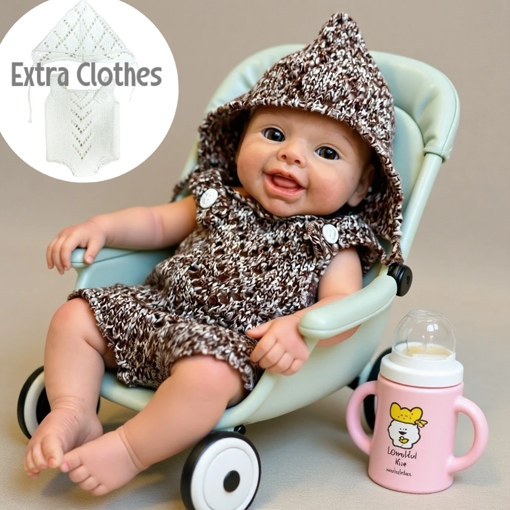 

(1 Doll and 2 Clothes ) 10 Inch Solid Silicone Newborn Baby Girl Handmade Lifelike Bebe Soft Touch Reborn Doll Girls kids toys