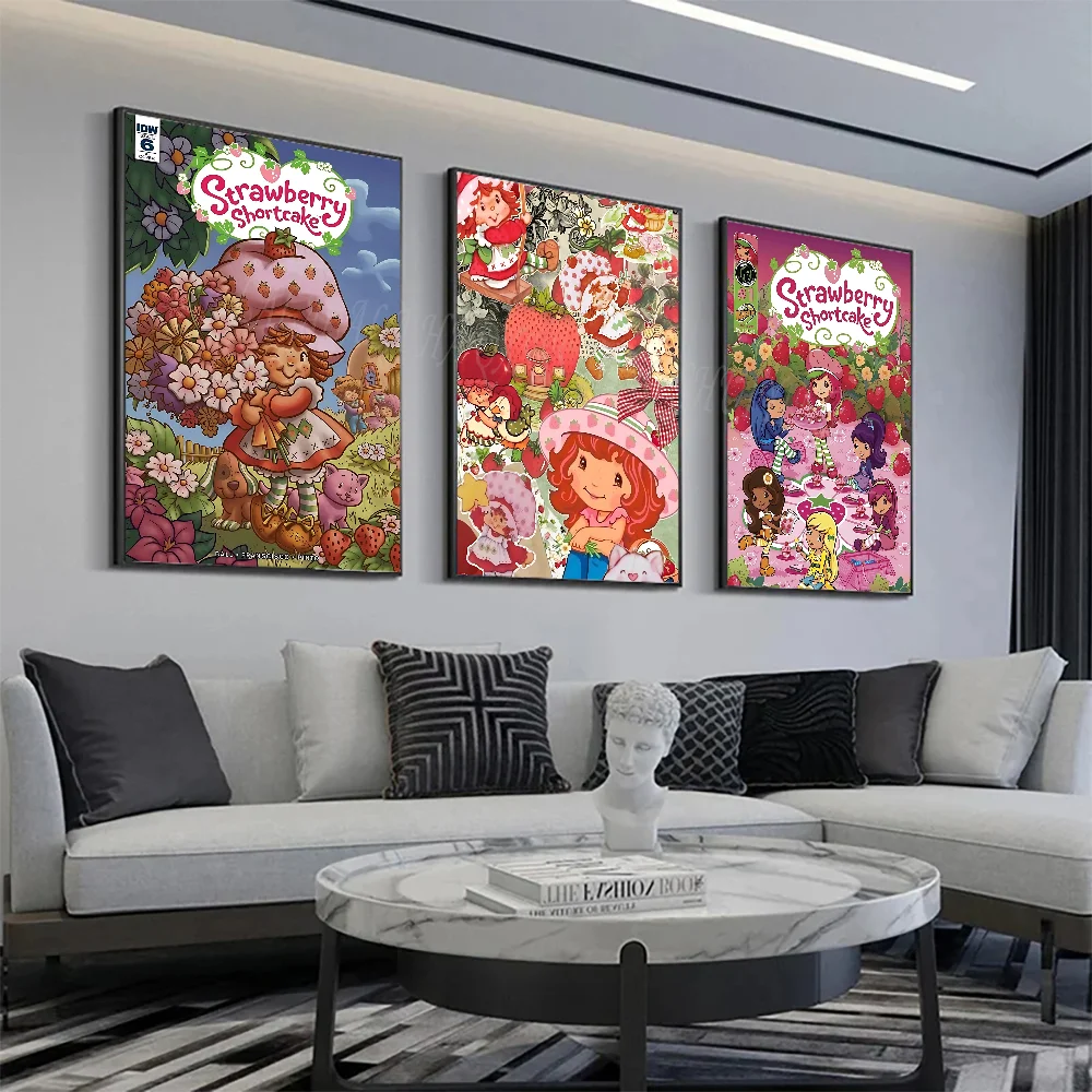 

1PC Cartoon Strawberry S-Shortcake Cute Poster Home Living Room Bedroom Bar Cafe Art Decor