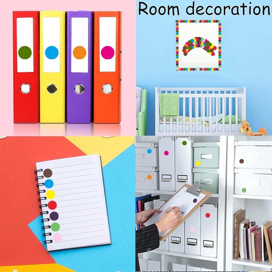 700 Pcs 3/4" Color Dot Stickers, 10 Colors, Round Labels for Inventory, Office Marking, DIY Storage Use