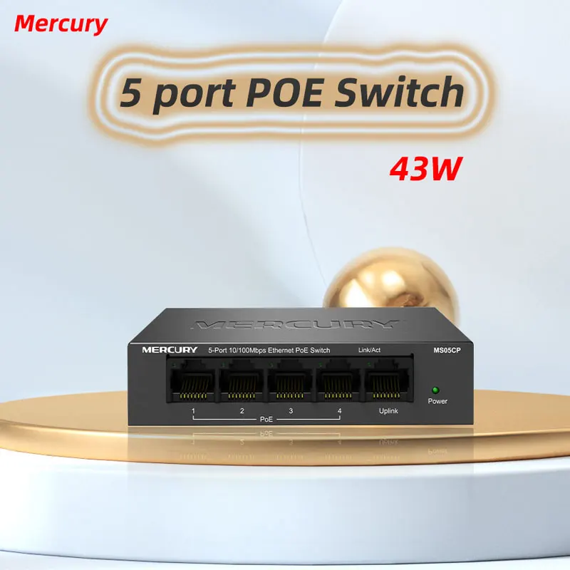 Imagem -02 - Mercury-switch Ethernet Ms05cp Shell de Aço Portas Monitoramento de Rede Cabo de Rede Doméstica Switch Poe Ethernet Vlan Internet Suite