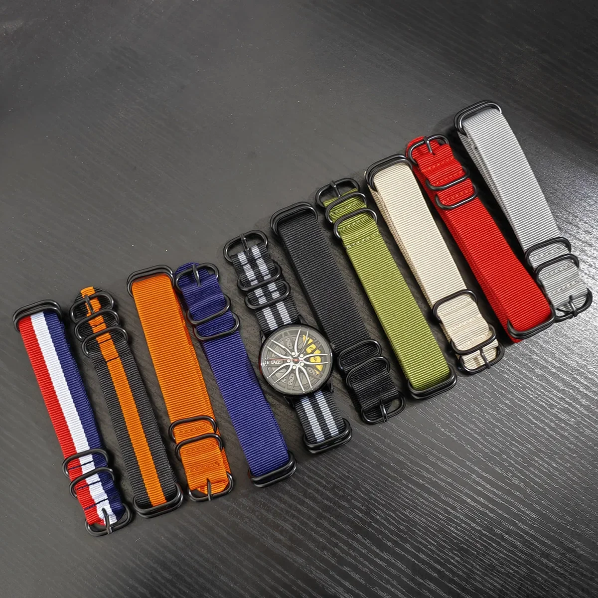 

Твердые стальные коровьи кольца с пряжкой, нейлоновый ремешок, ремни из военной ткани, тканые ремни, ремешок 18 мм, 20 мм, 22 мм, 24 мм, сменные ремни