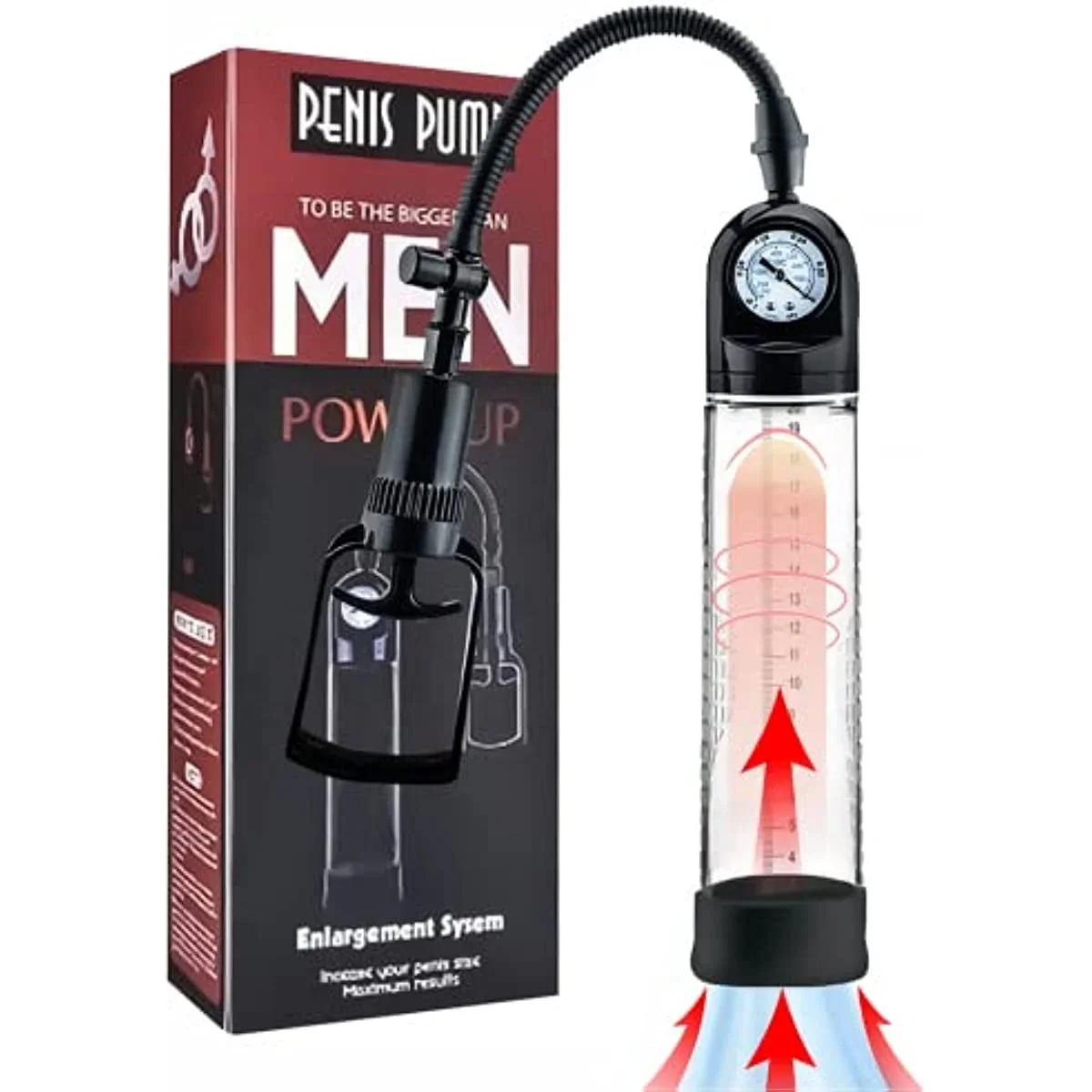 Male Manual Penis Pump Penis Enlarger Negative Pressure Vacuum Pump Big Dick Erection Enhancement Trainer Equipment Adult SexToy